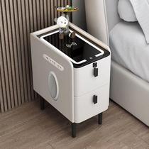 Smart Bedside Table Small New Style Simple Multi-Function Modern Mini Slate Solid Wood Bedside Table with Wireless Charging