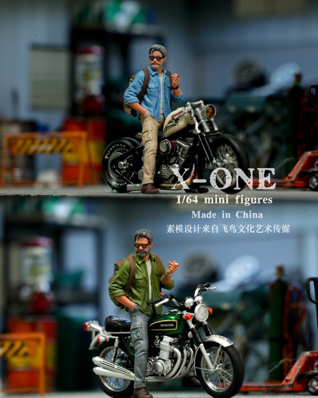 [Pre-Order-X-One] 64-Scale Bird-Design Motorcycle Figure, Painted Finished Product