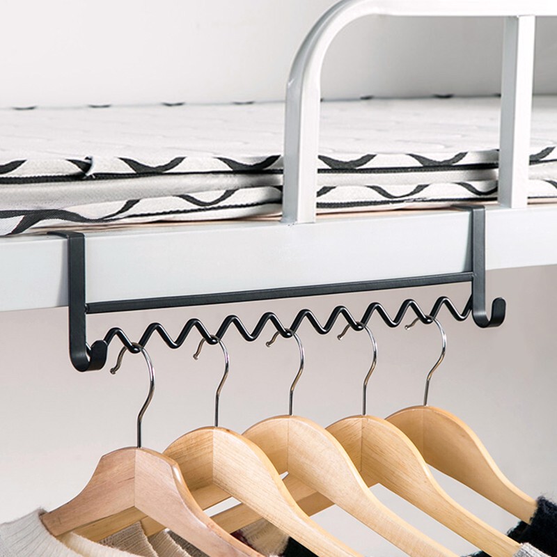 Dormitory Clothes Hanging Organizer, Dormitory Essentials, Wave-Shaped Clothes Hanger for Bunk Beds, Hook for Cabinet Side, Behind-The-Door Storage Rack Dormitory Clothes Hanging Organizer, Dormitory Essentials, Wave-Shaped Clothes Hanger for Bunk Beds, Hook for Cabinet Side, Behind-The-Door Storage Rack
