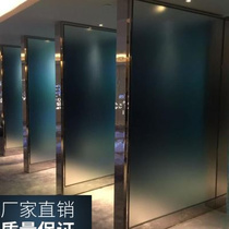 Glue embossed partition screen light luxury customized art background wall decoration clip three-dimensional double layer wired glass tempered