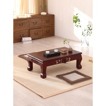 Xinjiang solid wood tatami coffee table Chinese style bay window small table Kang table square table balcony low table Chinese culture table
