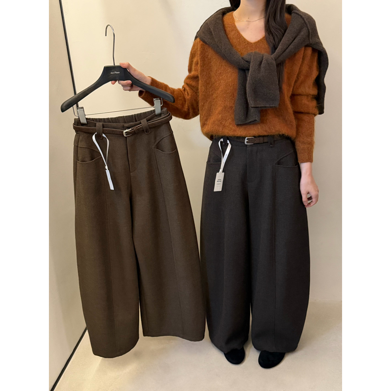 Acc Focus Autumn/Winter Korean Style Versatile Fashion Slimming Curved Casual Pants (with Belt) 2669
