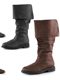 Medieval Faux Leather Women's Shoes Cosplay Prop Shoes Long Boots Flat Men's Boots Retro Large Size 34-48