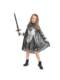Halloween Cosplay Children's Armor Warrior Princess Dress Performance Costume G-0334 Pretty Silver Gauze Female Knight