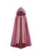 Halloween European and American Style Retro Pastoral Ribbon-Edged Hooded Cape Lace-Up Cloak Anime Costume Role-Playing Outfit