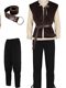 Medieval Jacket Gothic Victorian Men's Cosplay Costume Gothic Retro Vest Long Sleeve Shirt Set
