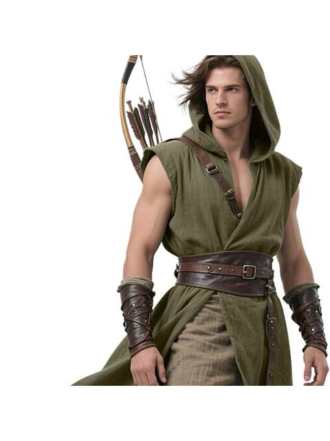 Medieval Sleeveless Coat Renaissance Short Cape Men's Halloween Larp Cosplay Sleeveless Jacket