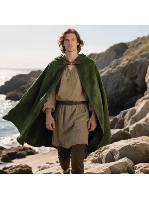 Joukavor Velvet Hooded Cloak Medieval Renaissance Period Men's and Women's Hooded Cloak Halloween Costume