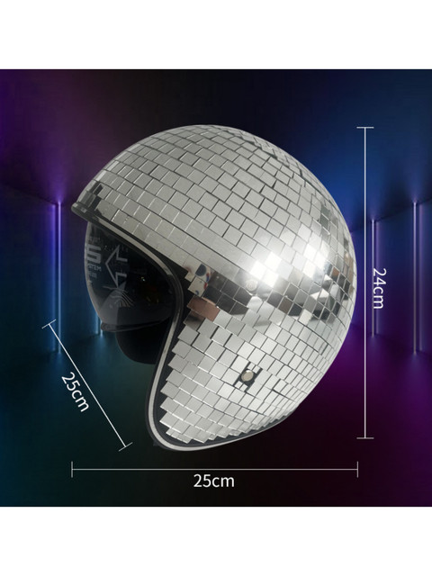 Disco Ball Helmet with Telescopic Mirror Dj Stage Props Disco Party Decoration Nightclub Music Dance