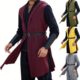 Medieval Men's Surf Jacket Linen Hooded Tunic Larp Ranger Role Play