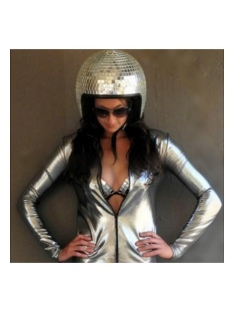 Disco Ball Helmet with Telescopic Mirror Dj Stage Props Disco Party Decoration Nightclub Music Dance