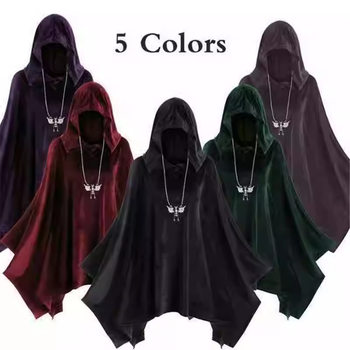 European and American Style Bat Cape Hooded Velvet Cloak Halloween Cape Cosplay Stage Performance Cape
