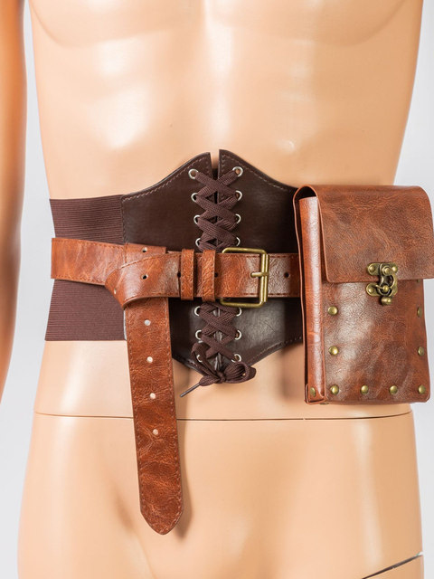 Medieval Retro Fashion Tight-Fitting Wide Waistband Women's Drawstring Belt European and American Court Corset Belt