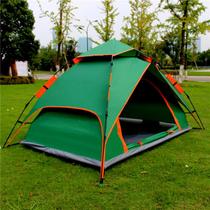 Outdoor travel drawstring hydraulic double-layer automatic tent dual-purpose camping tent double 3-4 person tent
