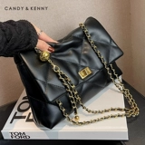 Официальный сайт Candy&Kenny, маленькая квадратная женская сумка премиум-класса с ромбической цепочкой, новинка 2025 года, универсальная сумка через плечо через плечо