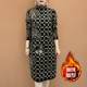 2025 autumn and winter new style velvet thickened printed dress half turtleneck temperament contrasting long sleeve mid-length bottoming skirt