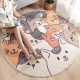 Children's Room Carpet, Boy's Bedroom, Odorless Bedside Rug, Living Room, Washable, Kindergarten Reading Area, Cartoon Round Mat