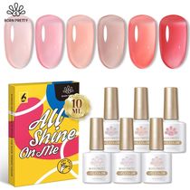 BORN PRETTY 10ml Nude Pink Gel 6PCS Nail Polish Set Milky Je