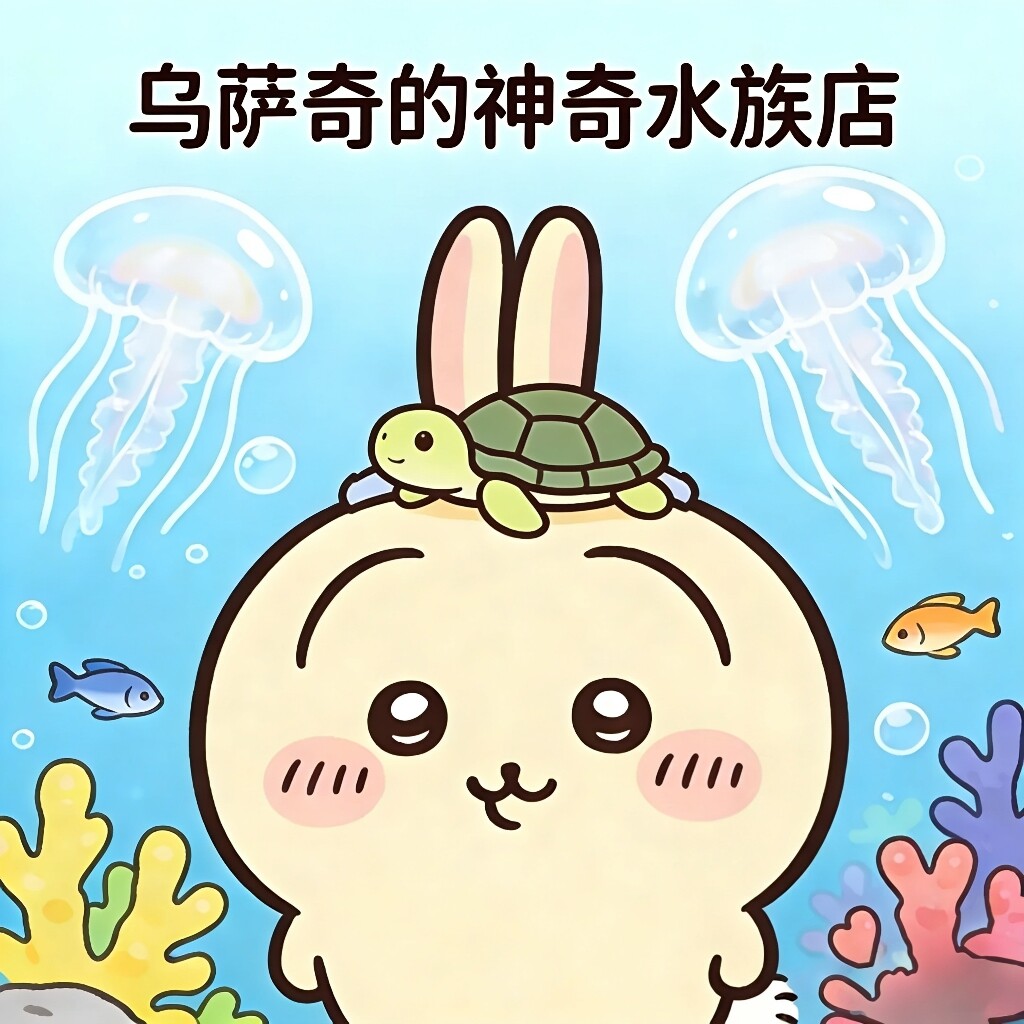 乌萨奇的神奇水族店的LOGO