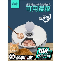 Pet intelligent soaked soft wet food timing automatic cat feeder kitten dog food canned cat strips feeding medicine and food delivery