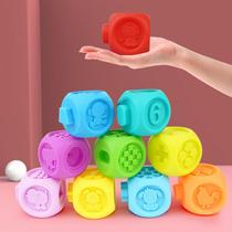 Soft plastic toys for children aged 6 and 6 years old to play with building blocks for 1 month and 1-1 babies - educational toy that can be chewed by 32