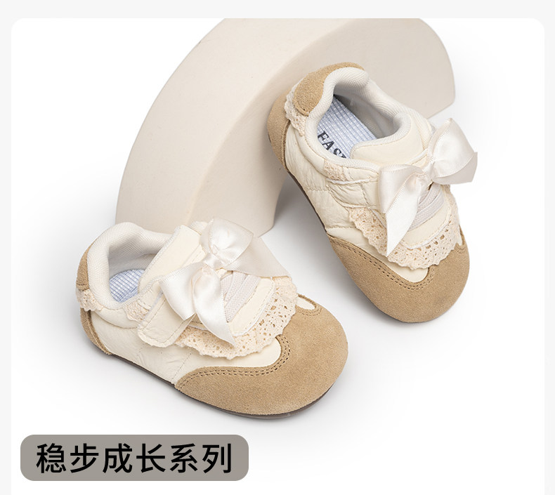 哈登熊女宝宝公主鞋子春季软底婴儿学步鞋2026新款女童蝴蝶结单鞋 — 2