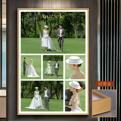 Wedding Photo Frame, Enlarged Wall-Mounted Photo, Entrance Decoration Painting, Family Portrait, Wedding Photo, Multi-Grid Hanging Painting