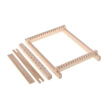 Unfinished Wooden Weaving Loom with ShuttleS (arts and