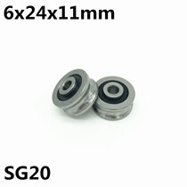 10pcs SG20 U groove bearing 6x24x11 mm double row sealed bal
