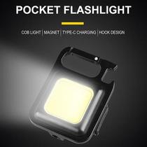 LED Flashlight Work Light rechargeable Glare COB Keychain Li