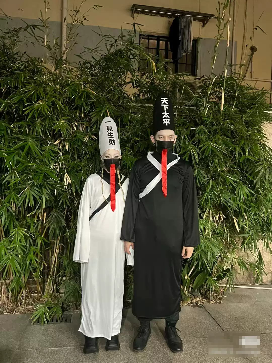 万圣节服装黑白无常cos情侣鬼衣恐怖道士判官衣服清朝僵尸服演出, image size:1080x1440