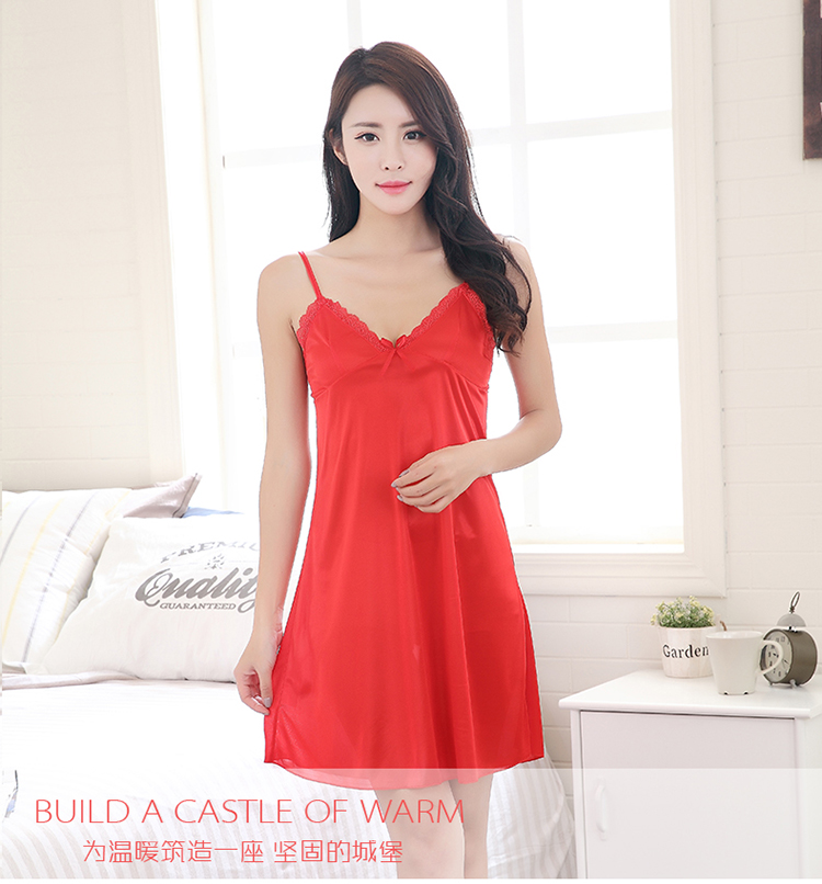 Hàng ngày đặc biệt mùa hè phụ nữ băng lụa sling sexy nightdress v- cổ váy ngắn đồ ngủ nhà dịch vụ phụ nữ nightdress