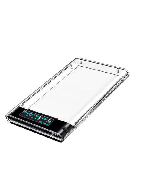 3.5inch Usb3.0 Mobile Hard Drive Enclosure Solid-State Mechanical Intelligent Digital Display External Enclosure 2.5inch Transparent Model Box Sata Interface Ssd Solid-State Typec Mobile Phone Laptop Reading Enclosure