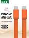 Super Fast Charging 3A Dual Type-C Data Cable, Ultra-Thin Braided Flat Cable, Suitable for Apple 17 Mobile Phones, Huawei Fast Charging Pd65W, Suitable for iPad and Laptop Charging and Data Transfer, Anti-Breakage and Anti-Falling