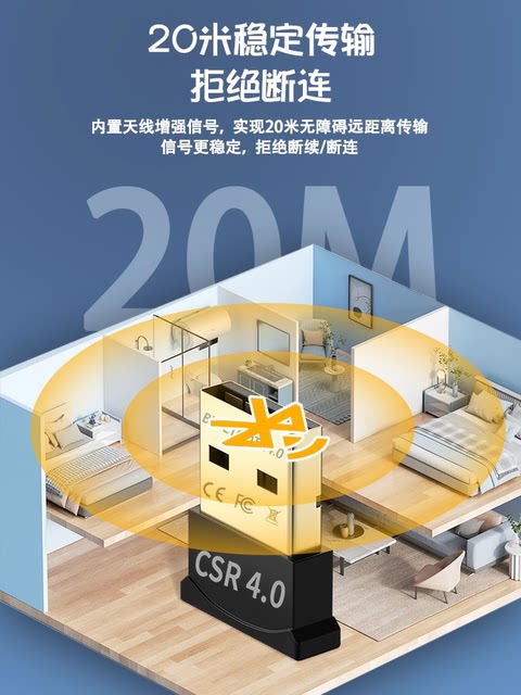 Laptop External Wireless Headset, Mouse, Keyboard 4.0 External Transmitter and Receiver Suitable for Ps4 Controller, Lenovo Bluetooth Adapter, Desktop Computer USB Module 4.0 Driver-Free