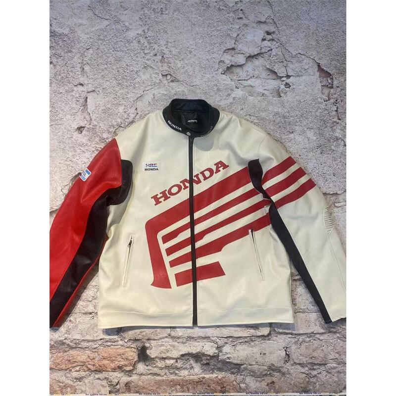 Autumn and Winter New Honda Cub Collaboration Padded Motorcycle Jacket Coat Cotton Clothing Unisex American Style Top