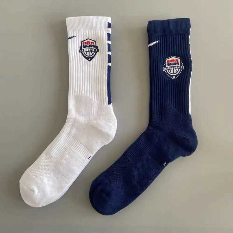 American Dream Team Usa Team's Same Style Elite Basketball Socks with Towel Bottom, Thickened for Practical Use, Sports, Leisure, and Breathable