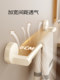 Cream-Colored Suction Cup Towel Rack, No-Drill Towel Bar for Bathroom, Toilet Storage Hanging Rod, Wall-Mounted Bathroom Shelf