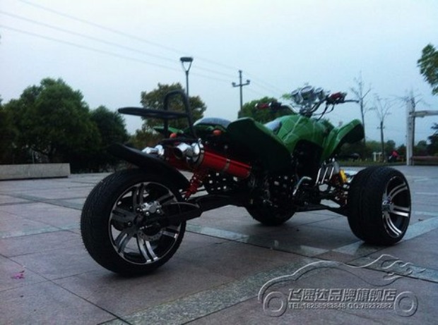 Green Spider-Man ba bánh xe mô tô bãi biển phía trước và phanh đĩa sau 150cc200-7 nhôm 14 inch đảo ngược tốc độ bay lên đến giá xe moto mini