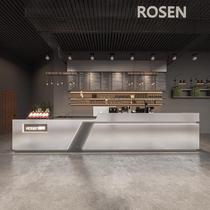 Industrial style stainless steel table milk tea hotel bar coffee billiard hall table cashier restaurant restaurant no brand in front