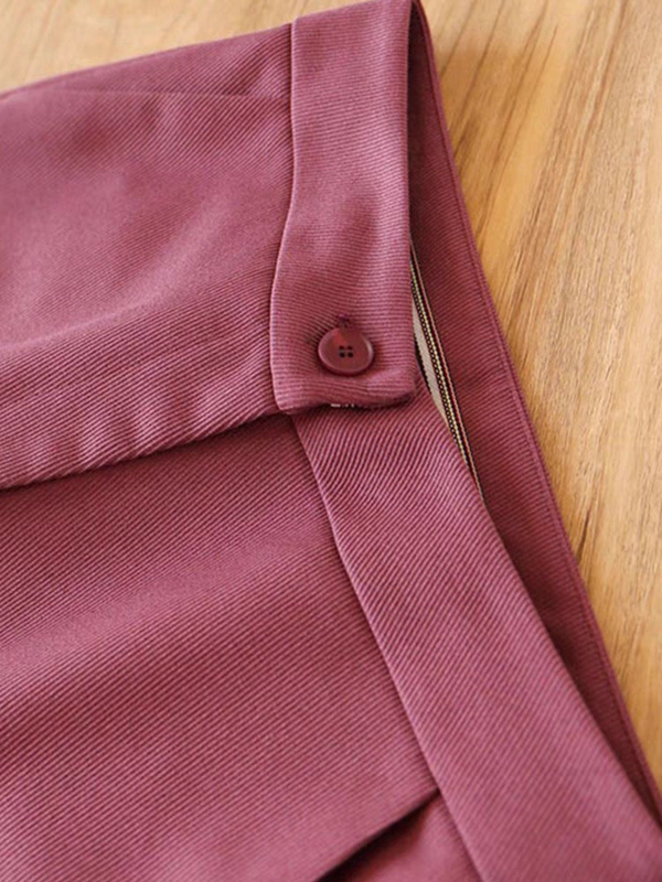 2024 Autumn New Trendy Rust Red Straight-Leg Suit Pants for Women, High-Waisted, Slim-Fit, Loose, Slimming, Casual Wide-Leg Pants