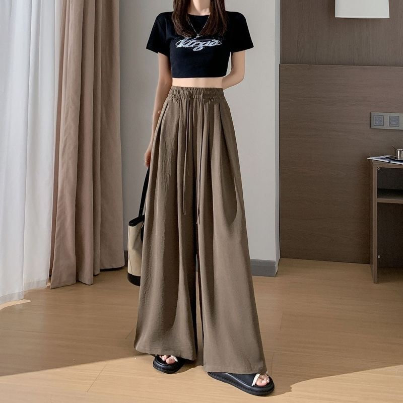 New Yamamoto Culottes, Summer High-Waisted, Versatile, Plus-Size Women's Fashion, Pleated, Drapey, Loose, Lazy Style, Straight-Leg Pants New Yamamoto Culottes, Summer High-Waisted, Versatile, Plus-Size Women's Fashion, Pleated, Drapey, Loose, Lazy Style, Straight-Leg Pants