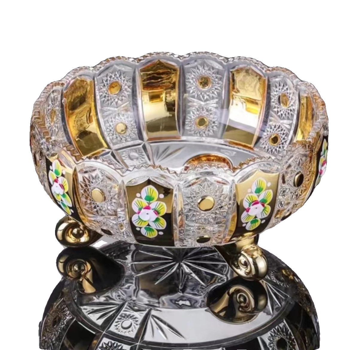 Balde de frutas dourado pintado com esmalte de alta qualidade SRT_voghion.com