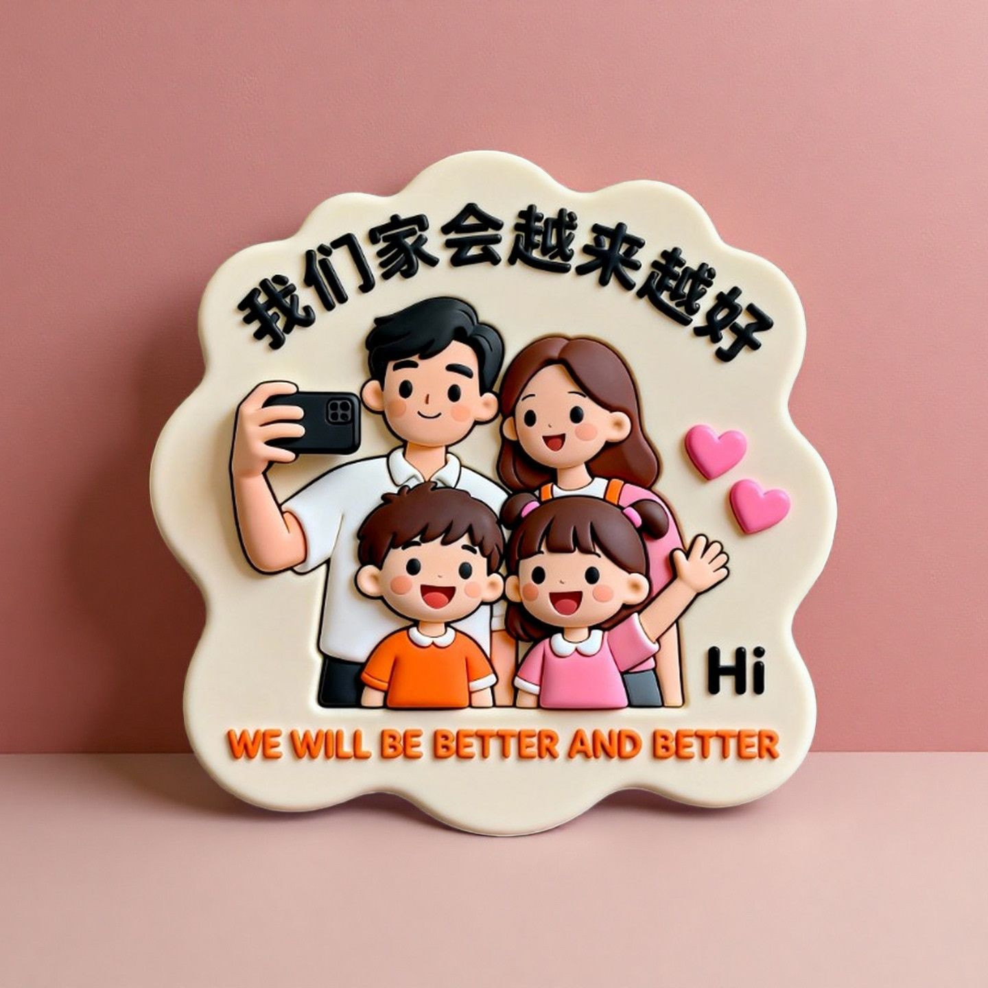 【幸福一家人】树脂立体浮雕冰箱贴创意纪念品个性装饰磁贴磁吸式