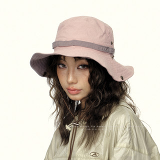 American-Style Sweet Pink Outdoor Quick-Drying Hiking Hat for Women, Summer Sunshade, Sun Protection, Breathable, Hiking, Fishing, Fisherman Hat