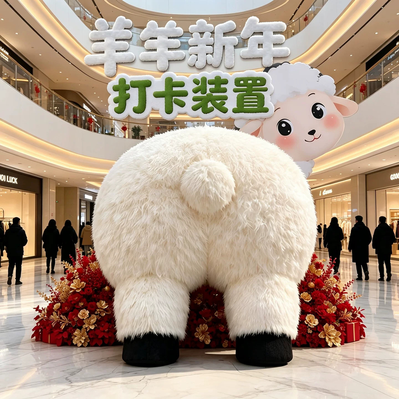 2027 Year of the Sheep New Year Plush Sheep Butt Decoration Commercial Photo Prop Sheep Ornament Scene Arrangement Props 2027 Year of the Sheep New Year Plush Sheep Butt Decoration Commercial Photo Prop Sheep Ornament Scene Arrangement Props