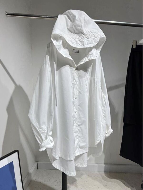 Plus Size 150kg Loose Slimming Casual Long-Sleeved Shirt for Men and Women, Versatile Summer Hooded Mid-Length Sun Protection Jacket2