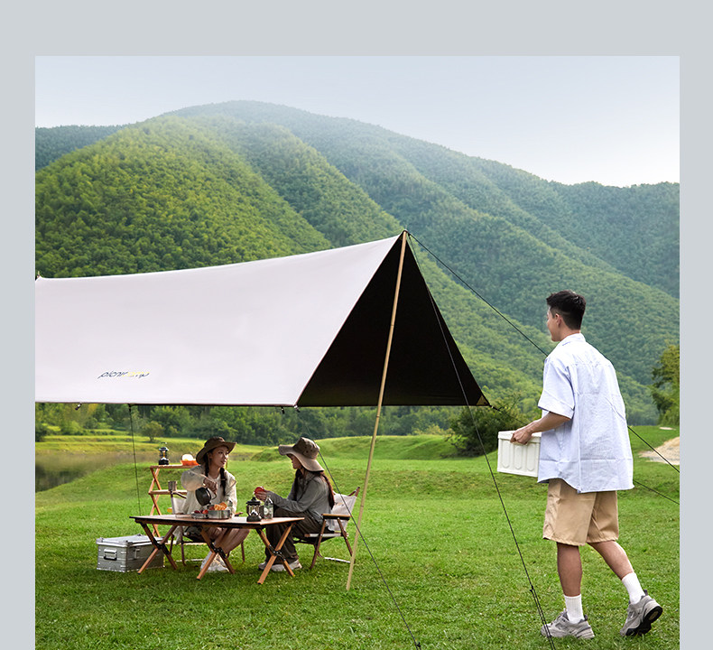 Атриум picnicamp天幕帐篷户外露营遮阳棚便携黑胶防晒防雨涂银四角幕布