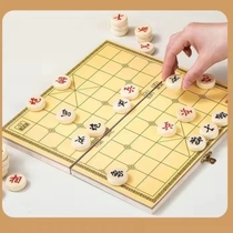 Wooden chess fans high-end toy training Chinese chess box chess thickened educational chess cloth chess board creative folding