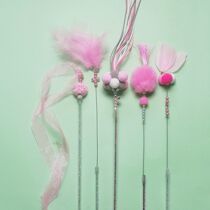 New Cat Toys Fairy Funny Cat Stick Kitten Kitten Three-piece Set Homemade Feather Bell Hair Ball Cat Supplies